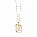 925 Sterling Silver CZ Plated Dainty Letter Necklace - 26 Options