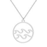 Stainless Steel Wave Necklace - 12 Options