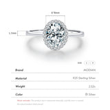 925 Sterling Silver Oval Geometric CZ Ring