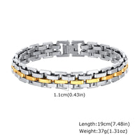 Stainless Steel Chunky Bracelet - 2 Lengths - 5 Colours