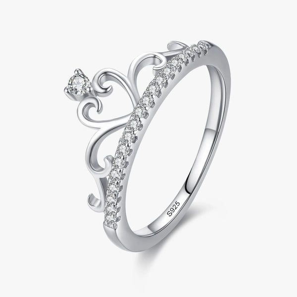925 Sterling Silver CZ Crown Ring