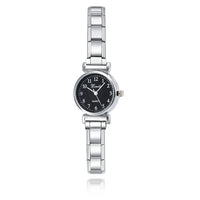 Stainless Steel White Black Round Italian Charm Watch - 2 Options