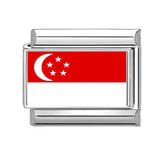 Stainless Steel World National Flag Italian Charm - 18 Options
