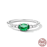 925 Sterling Silver Oval CZ Ring - 2 Colours