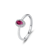 925 Sterling Silver Classic Elegant Oval Cubic Zirconia Ring - 6 Colours