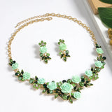 Fashion 2pc Floral Necklace and Earrings Set - 6 Colours