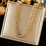 Stainless Steel Metal 2-Colour Necklace/Bracelet/Set - 2 Designs