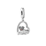925 Silver Love You Forever Dog Hanging Charm - 33 Options