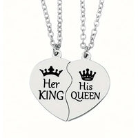 Stainless Steel 2 Pcs/Set Friendship/Partner Heart Necklace - 5 Options