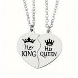 Stainless Steel 2 Pcs/Set Friendship/Partner Heart Necklace - 5 Options