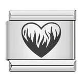 Stainless Steel Heart Italian Charm - 9 Options