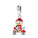 925 Sterling Silver Duck on a Scooter