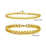Stainless Steel 2pcs Mixed Link Bracelet Set - 12 Options - 3 Lengths