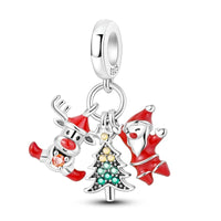 925 Sterling Silver Triple Christmas Hanging Charm