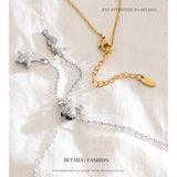 Stainless Steel CZ Octopus Seahorse Starfish Necklace - 2 Colours