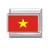 Stainless Steel World National Flag Italian Charm - 18 Options