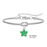 Stainless Steel Flower Knot Double Snake Chain Bracelet - 10 Options
