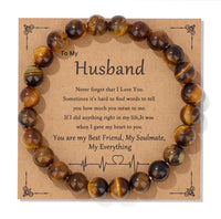 Natural Stone Family Themed Bead Bracelet - 3 sizes - 33 Options
