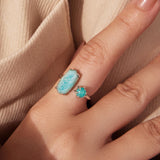 Fashion Amazonite Aquamarine Open Ring