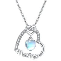 925 Sterling Silver Mama Heart Pendant Necklace