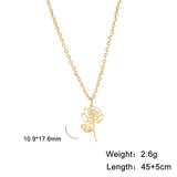 Stainless Steel Birth Flower Necklace - 2 Colours - 12 Options