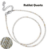 Fashion Faceted 2mm Natural Stone Bead Necklace - 31 Options