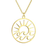 Stainless Steel Wave Necklace - 12 Options
