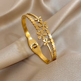 Stainless Steel Hinged/Non Hinged Statement Bangle - 14 Options