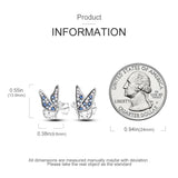 925 Sterling Silver Butterfly Stud Earrings - 4 Options