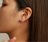 925 Sterling Silver Blue Hummingbird Earrings