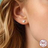 925 Sterling Silver Mini Heart Stud Earrings - 2 Colours