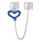 Stainless Steel Heart Chain Italian Charm - 8 Colours