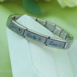 Stainless Steel Flower Family Italian Charm