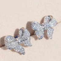 925 Sterling Silver Bow Pattern Stud Earrings