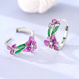 925 Sterling Silver Iris Hoop Earrings