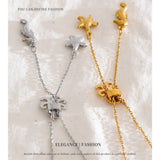 Stainless Steel CZ Octopus Seahorse Starfish Necklace - 2 Colours