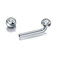 G23 Titanium CZ Curved Barbell Vertical Hood Lip Piercing - 2 Colours