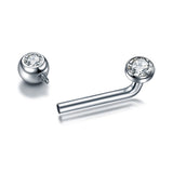 G23 Titanium CZ Curved Barbell Vertical Hood Lip Piercing - 2 Colours
