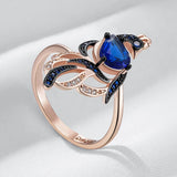 Fashion Blue CZ Bird Ring