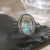 925 Sterling Silver Natural Labradorite Ring - 27 Options