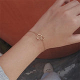Stainless Steel Simple Double Circle Bracelet - 2 Colours