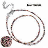 Fashion Faceted 2mm Natural Stone Bead Necklace - 31 Options