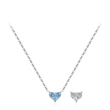 925 Sterling Silver Birthstone Heart Necklace - 12 Options