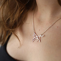 Stainless Steel Simple Horse Hollow Metal Pendant Necklace - 3 Colours - 6 Lengths