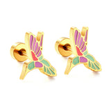 Stainless Steel Small Flat Back Animal Earrings - 20 Options