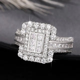 Fashion Bling Rectangle Cubic Zirconia Ring