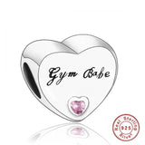 925 Silver Pink CZ Family Heart Charm - 50 Options
