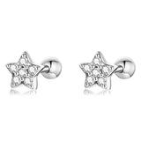 925 Sterling Silver Simple CZ Small Ball/Flat Back Studs - 12 Options