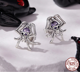 925 Sterling Silver Spider/Skull Cubic Zirconia Earrings - 4 Options