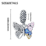 Half Zircon Half Colourful Butterfly Charm